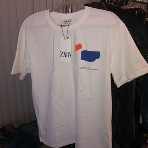 Zara Still Waters Run Deep Skull T-Shirt.